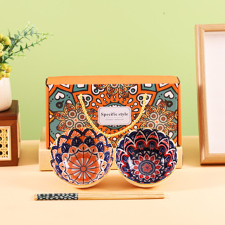 【สินค้าพร้อมส่ง】ชุด set ชุดชามเซรามิกพร้อมตะเกียบ เซ็ตของขวั…