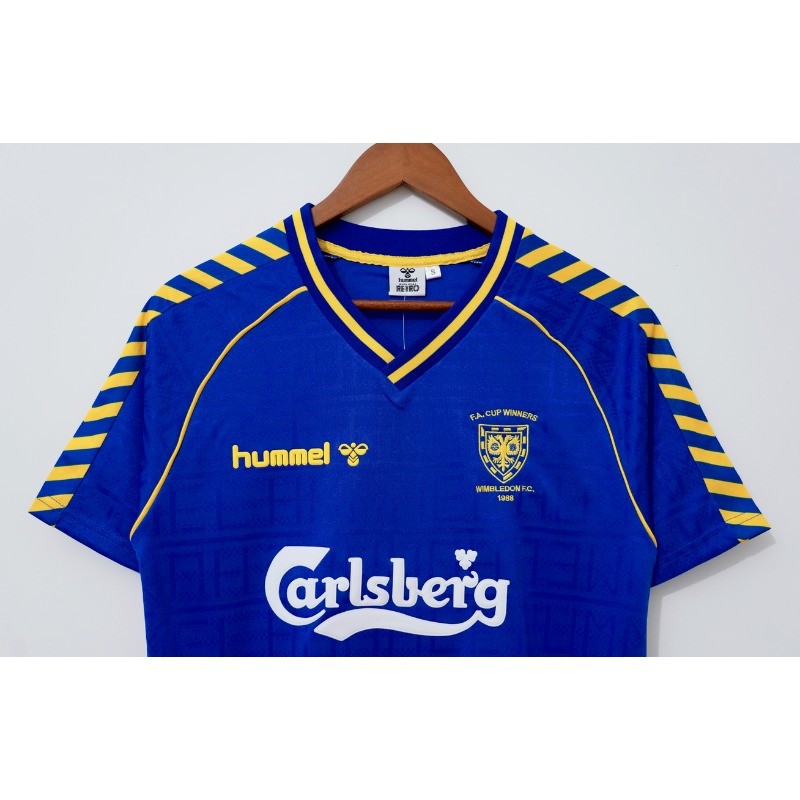 เสื้อฟุตบอลแขนสั้นสไตล์เรโทร สีน้ำเงิน สำหรับทุกขนาด - รูปที่ 5