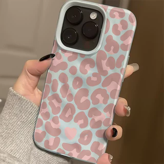 เคสไอโฟน17 สำหรับ IPhone 15 11 16 13 14 12 Pro Max XR X XS MAX 15 16 14 6 6S Plus เคสลายเสือดาวหวานๆ ของแบรนด์สุดเทรนดี้