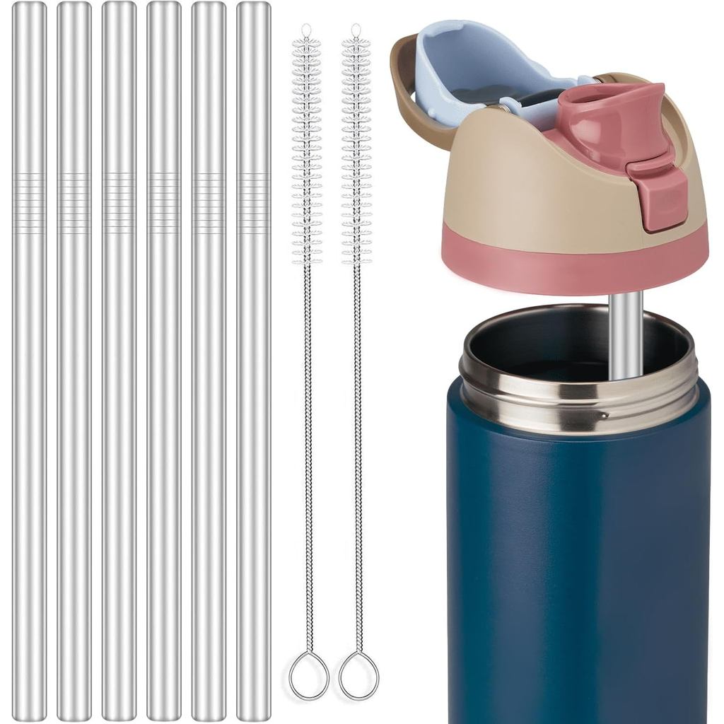 MIMORE หลอดโลหะสําหรับ Owala 24 ออนซ์ 32 ออนซ์ - 6 ชิ้นหลอดเหล็กซาตินเข้ากันได้กับหลอด Owala - Resua