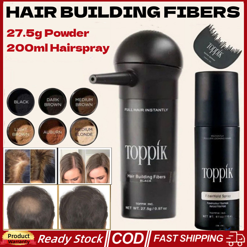 🚀ส่งจากไทย🚀 ชุด 3 Toppik Hair Building Fiber 27.5g Hair Loss Building Fibers สีดํา/BROWN SET