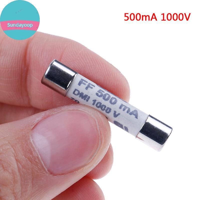 Sund 1 PC FF 0.5A 500mA 1000V dmi ฟิวส์สําหรับมัลติมิเตอร์ F15B F17B F18B 6.3x32 มม.TH