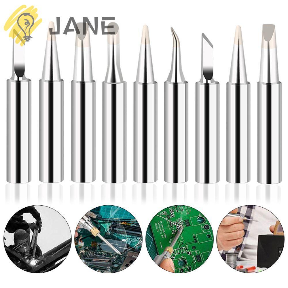 JANE 10pcs หัวแร้งเคล็ดลับภายในความร้อนเชื่อมอุปกรณ์ตะกั่วทองแดงสําหรับ 936 853D 8786D Rework Statio