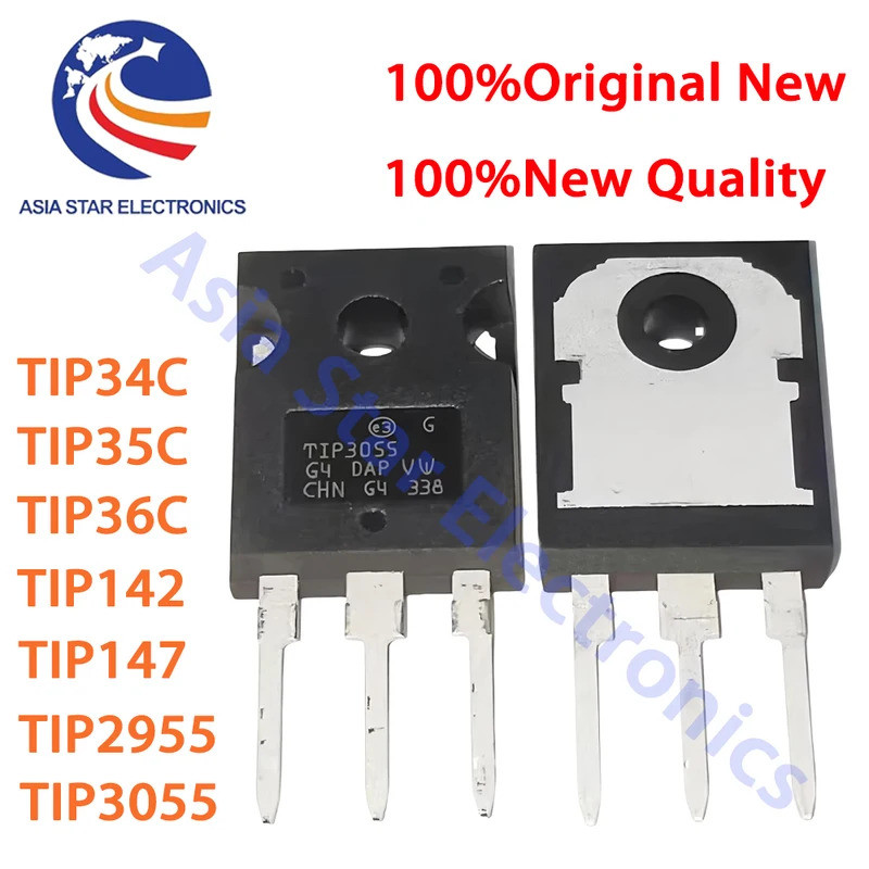 5PCS TIP34C TIP35C TIP36C TIP142 TIP147 TIP2955 TIP3055 34C 35C CW 147 TO-247 NPN Darlington power t
