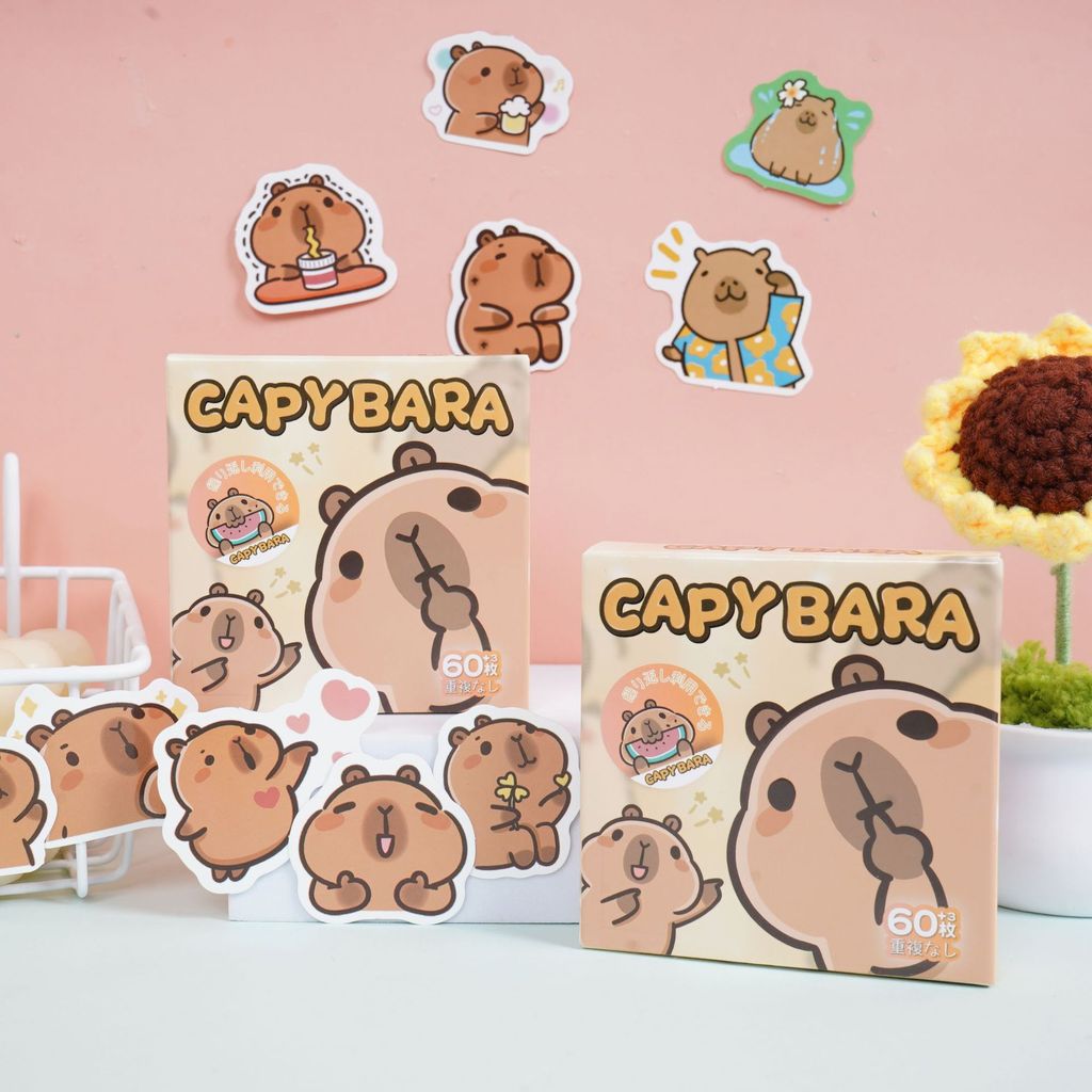 คาปิบารา stickers Cross-Border capybara สติกเกอร์น่ารัก capybara สติกเกอร์เด็กเช่นกระเป๋าเดินทางสติก