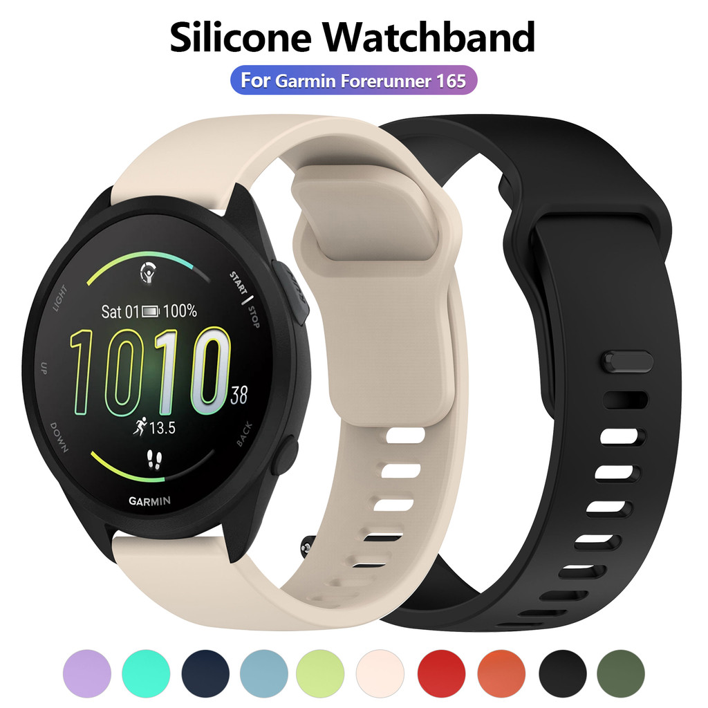 สายซิลิโคนกีฬา 20มม 22มม สำหรับ Garmin Vivoactive 6 Venu 3 สายเปลี่ยนสำหรับ Forerunner 165 265 255 Music