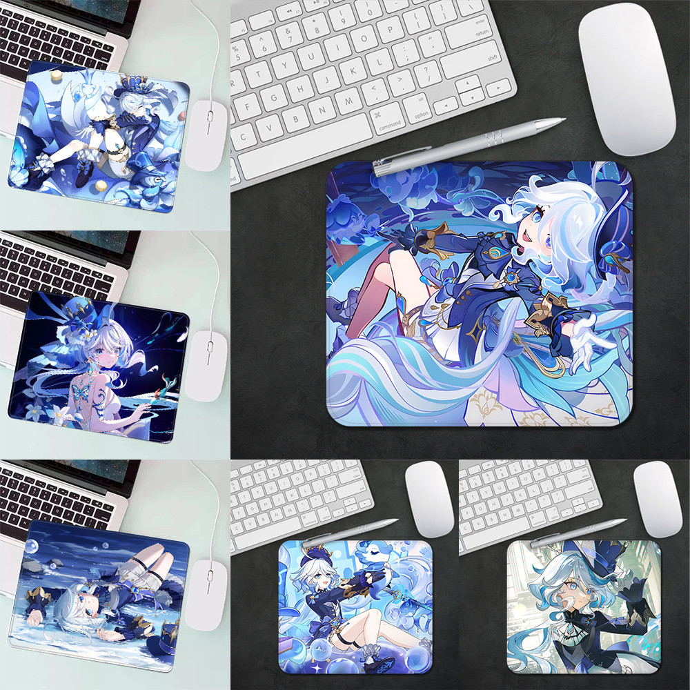 เกม Genshins Impacts Furina Gaming Mouse Pad XS แผ่นรองเมาส์ขนาดเล็กสําหรับ PC Gamer เดสก์ท็อปตกแต่งสํานักงานแผ่นรองเม้าส์ Deskmat พรม