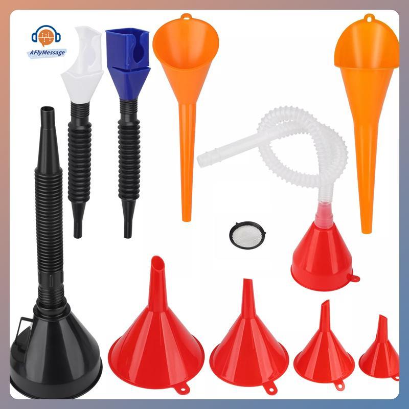 AFl 10 ชิ้นชุดช่องทางยานยนต์,พลาสติกคอยาวน้ํามัน,ช่องทาง Snap,ช่องทางมุมขวาช่องทางปากกว้าง TH