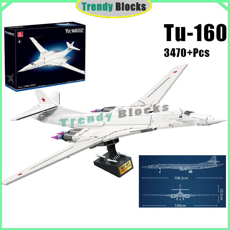 JJ9226,Tu-160 Bomber,บล็อกตัวต่อ 3470PCS,ยาว 107CM! ของขวัญของเล่นโมเดลเครื่องบินขนาดใหญ่