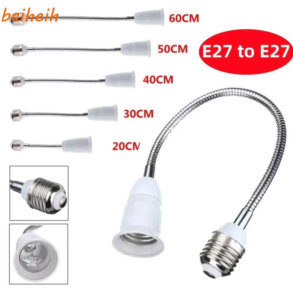 BAIHEIH ผู้ถือโคมไฟ Converter, E27 ถึง E27 20/30/40/60 ซม.หลอดไฟ LED หลอดขยาย,คุณภาพสูงยืดหยุ่นยาวหลอดไฟเกลียวแปลงซ็อกเก็ตบ้าน