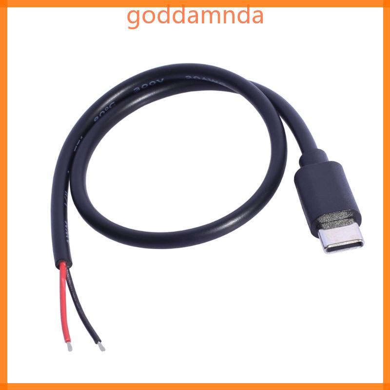 GODD USB Type C Male Plug to 2Pin Pigtail Cable 15W 30CM สําหรับซ่อมหรือเปลี่ยนความต้องการการชาร์จ