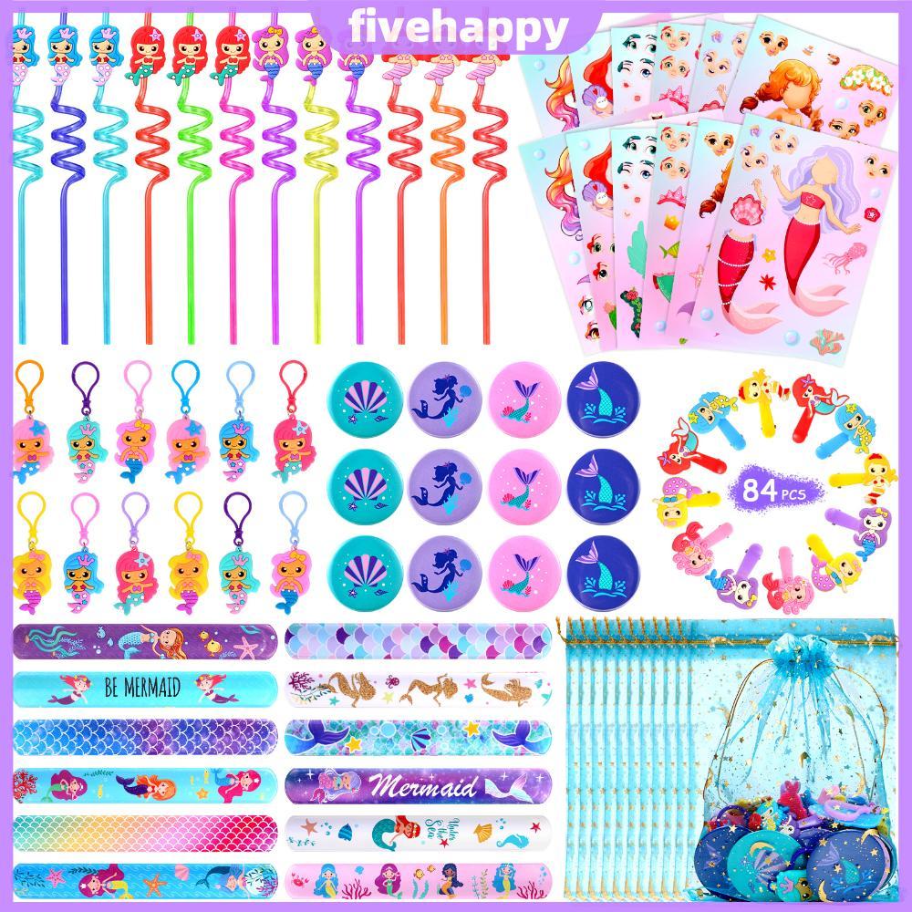 84 ชิ้น Mermaid Party Favors Mermaid Birthday Party Gift Set [fivehappy.th]