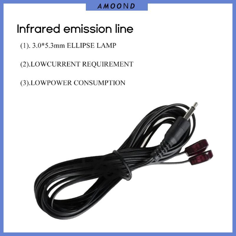 AMOOND 3 5 มม.Dual IR สายอินฟราเรดสําหรับ Extender Repeater ระบบ IR Receiver