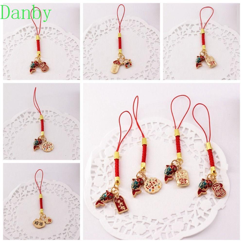 DANBY Koi Phone Chain, Style Good Luck Koi Phone Lanyard, Short Key Strap Phone Charms Anti-lost Luc