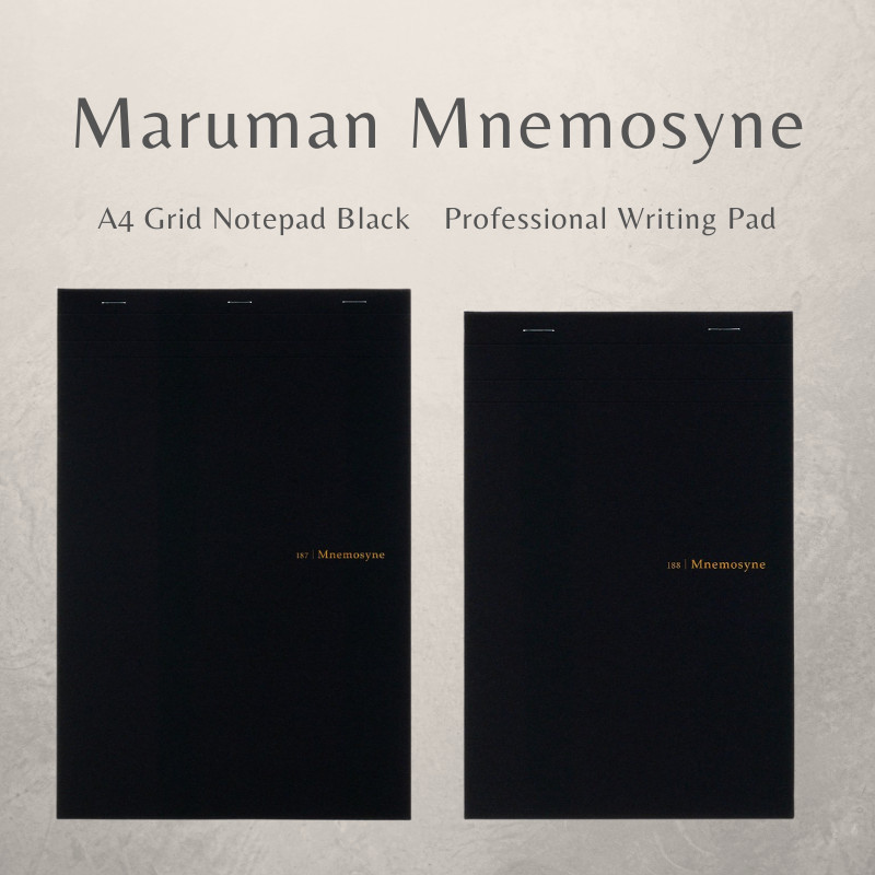 Maruman Nemosine Graph Paper Notepad A5 & A4 - Black Edition