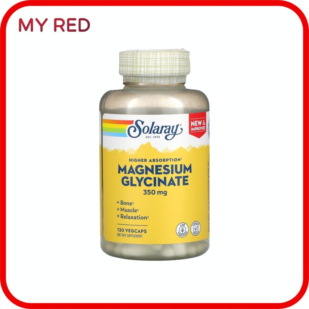 พร้อมส่ง 🇺🇸 Solaray, High Absorption Magnesium Glycinate 350 mg 120 vegcaps