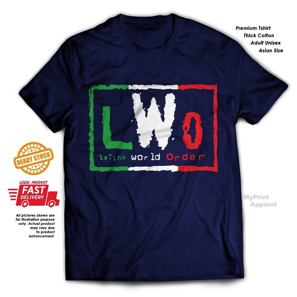 เสื้อยืดพิมพ์ลายสำหรับผู้ชาย ลายนักมวยปล้ำ WWE Latino World Order (LWO) Rey Mysterio และ Eddie Guerr