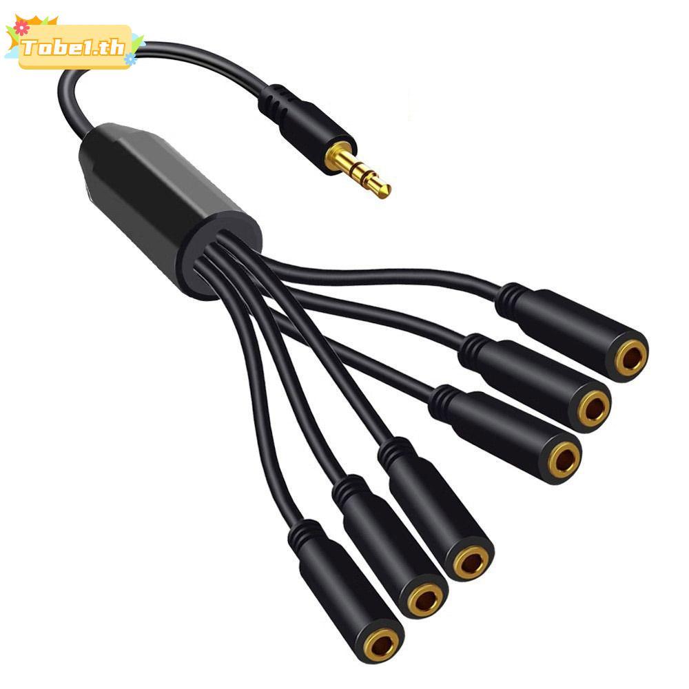 TOBE1 ชุดหูฟังสายแยก, 3.5 มม. 1 ถึง 6/5/4/3 พอร์ต Audio Jack Extender, 30 ซม.สเตอริโอชายหญิง AUX อะแดปเตอร์สายสําหรับโทรศัพท์ชุดหูฟังลําโพง