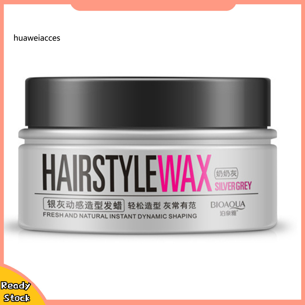 HUA 100g ผู้หญิงผู้ชายเงินสีเทาแบบไดนามิก Modelling Wax จัดแต่งทรงผมเจลน้ําโคลน