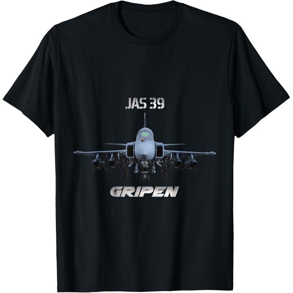 เสื้อยืดผู้ชาย 100% ฝ้าย ลายเครื่องบินทหาร JAS 39 Gripen | ขนาดใหญ่ S-3XL | ส่งเร็ว ทันใจ | ใส่สบาย 