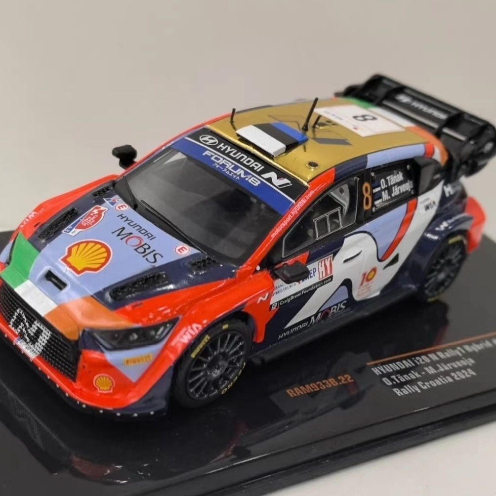 IXO 1/43 Hyundai i20 N Rally1 #8 2024 โมเดลรถโลหะผสมแรลลี่เครื่องประดับแบบคงที่