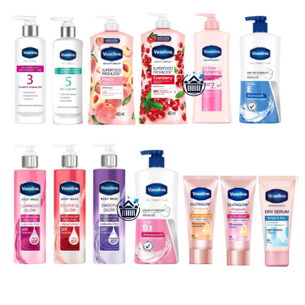 Vaseline วาสลีน โลชั่น/ครีมอาบน้ำ 430 มล 425 มล. Vaseline วาสลีนโลชั่นบำรุงผิว 480มลเซรั่มลดเหงื่อและระงับกลิ่นก