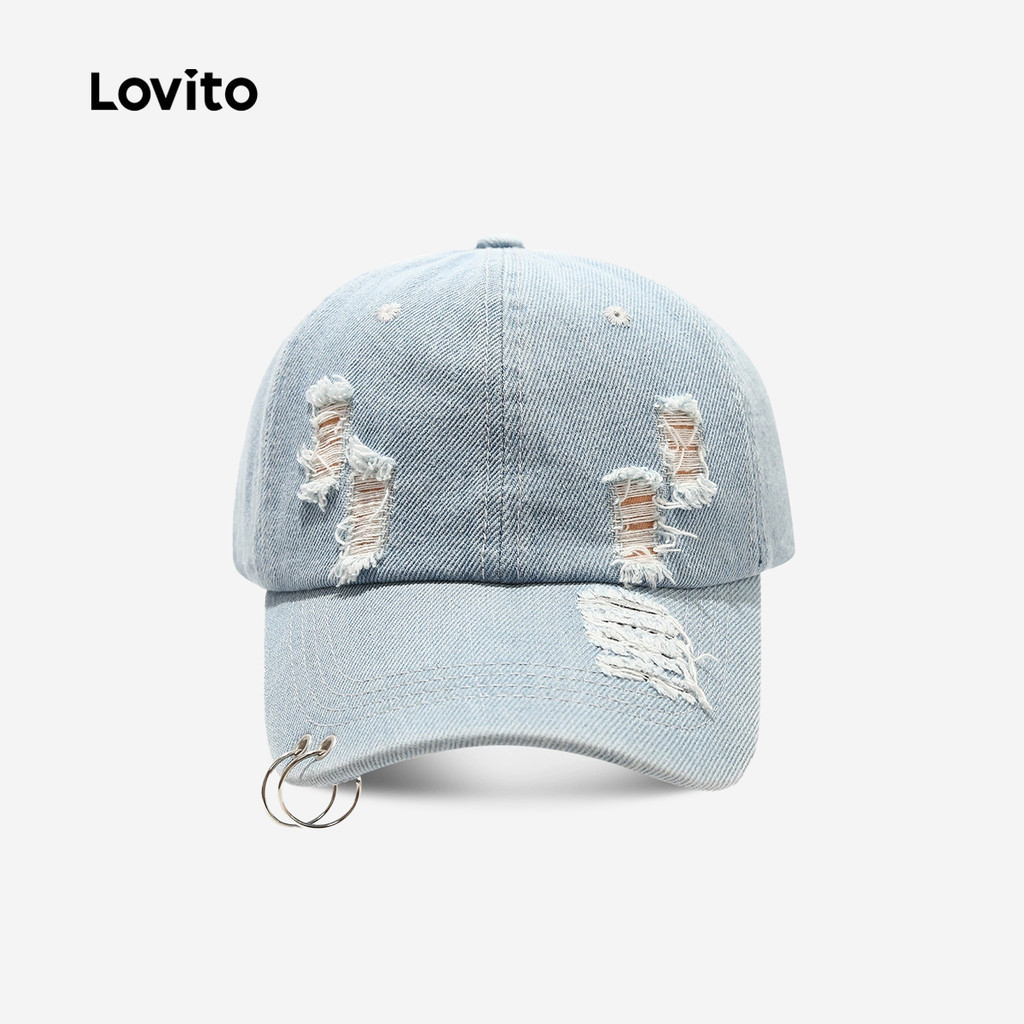 Lovito หมวกแก๊ปขาดๆ แบบลำลอง LFA95055