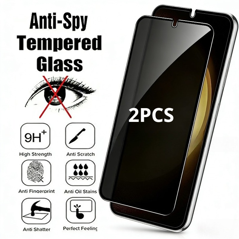 1-2 ชิ้นคลุมทั้งหมดความเป็นส่วนตัวสีดําขอบฟิล์มแก้วสําหรับ Vivo V2044 V2043 V2042 V2038 V2037 V2036A