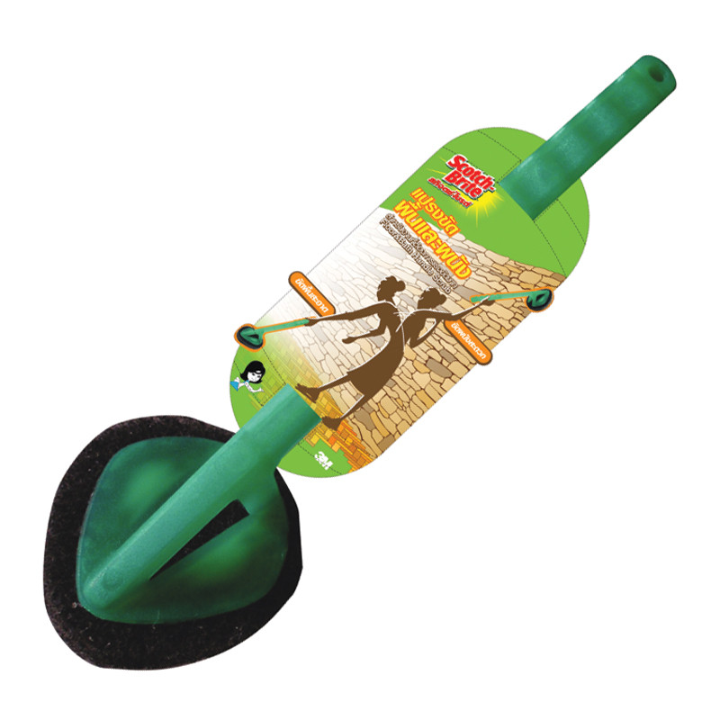 แปรงขัดพื้นและผนังห้องน้ำขัดหนัก ด้ามยาว สก๊อตช์-ไบรต์