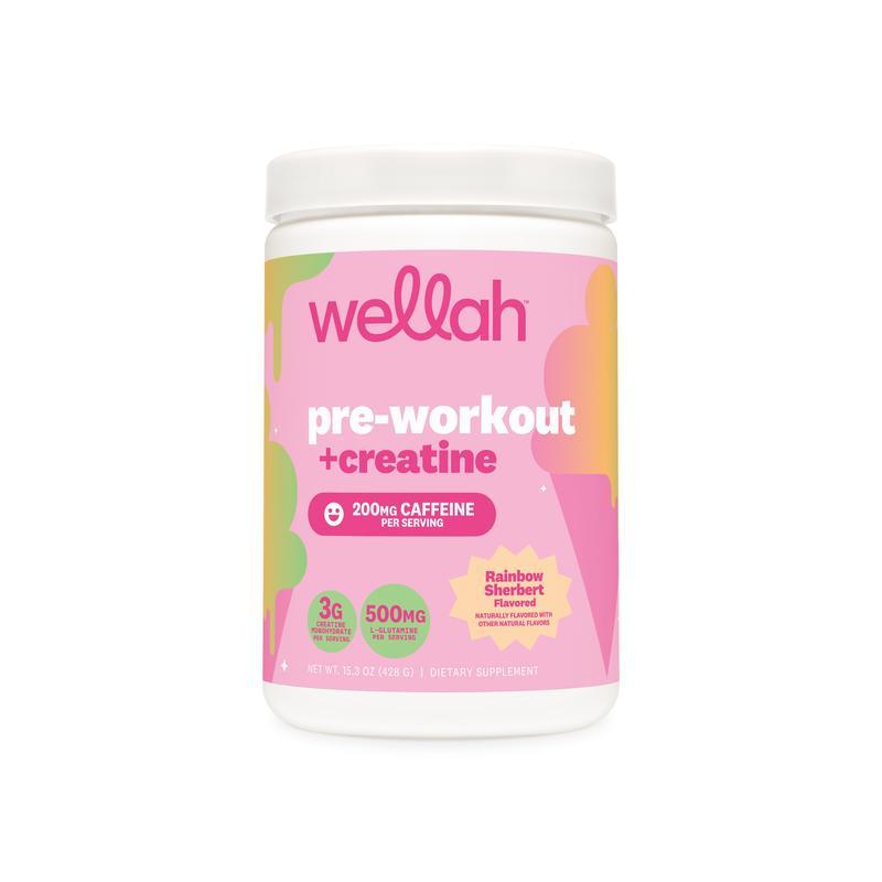 Wellah Pre-Workout + Creatine สําหรับผู้หญิง | อาหารเสริมคาเฟอีน | 3g Creatine Monohydrate Per Servi