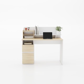 FURRADEC โต๊ะทำงานพร้อมตู้ข้าง รุ่น Bergen-120 สีแอช-ขาว