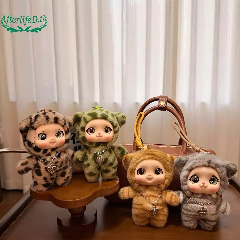 AF น่ารักการ์ตูนเสือดาว Series Big Eyes Face ตุ๊กตาตุ๊กตาจี้กระเป๋าเป้สะพายหลังตกแต่งของขวัญ A