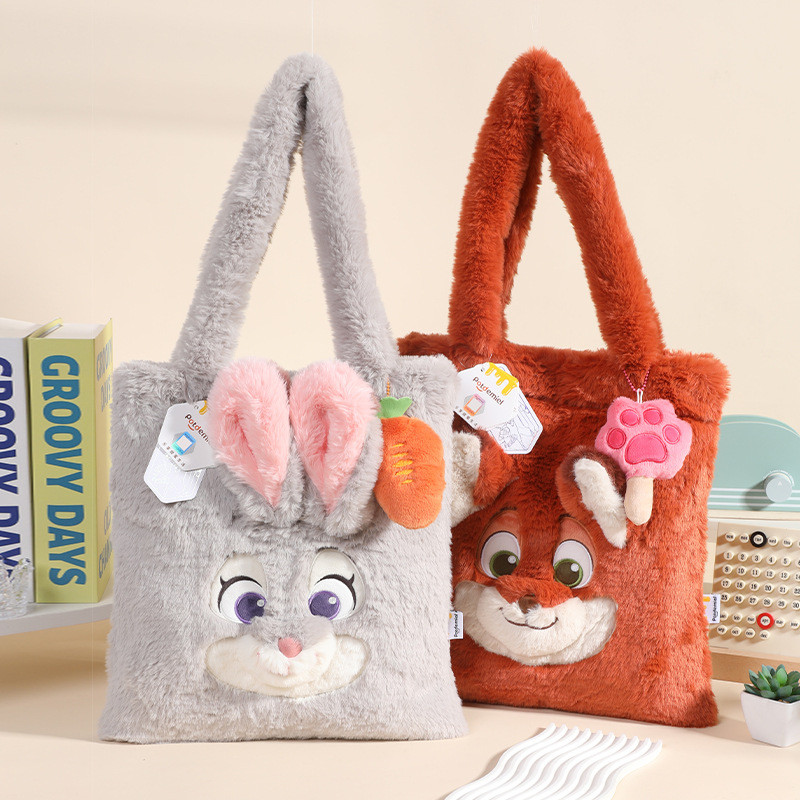 Disney ของแท้ Crazy Animal City Judy Hopps กระเป๋าสะพายขนาดใหญ่สำหรับสะสมตุ๊กตาหมานามะ