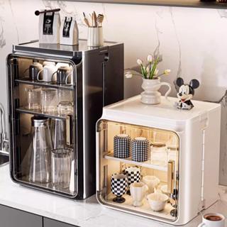 MYHOT ตู้เก็บของถ้วย ตู้วางแก้วกาแฟ กันฝุ่น 2/4 ชั้น ตู้เก็บ…