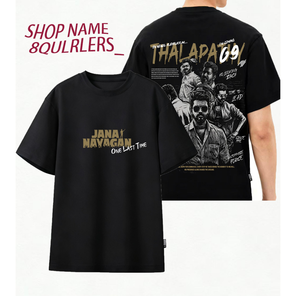 JANA NAYAGAN THALAPATHY VIJAY TSHIRT ผ้าฝ้ายพรีเมี่ยมคุณภาพ VIJAY TSHIRTS-5XL