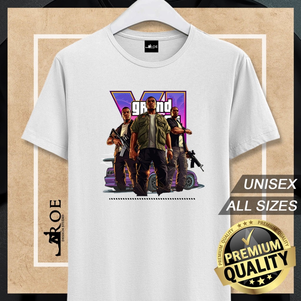 เสื้อยืด Baju GTA 6 Unisex