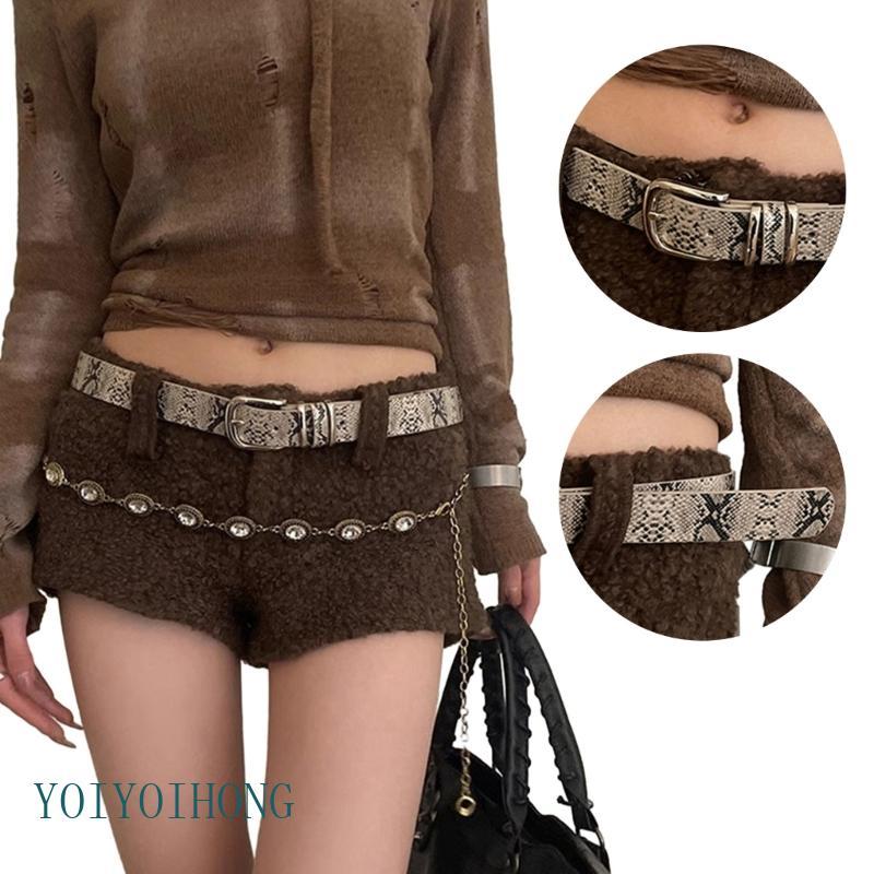 YOI Modern Women Jeans Belt Leopard Print Western Belt Impressive Cowgirl Style
