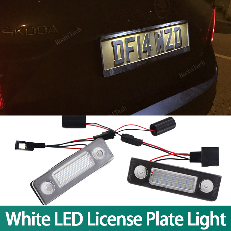 2x Canbus LED จํานวนใบอนุญาตโคมไฟสําหรับ Skoda Octavia MKII 1Z A5 Facelift Roomster 5J Octavia MKII 