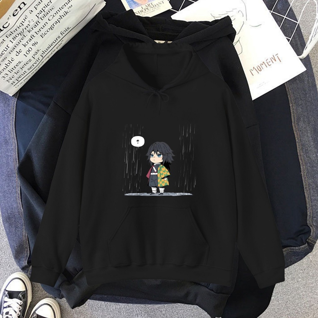 พร้อมส่ง🚀 Demon Slayer Tomioka Giyuu Anime Character Hoodie ผู้ใหญ่ Cotton เสื้อฮู้ด M-3XL Q version