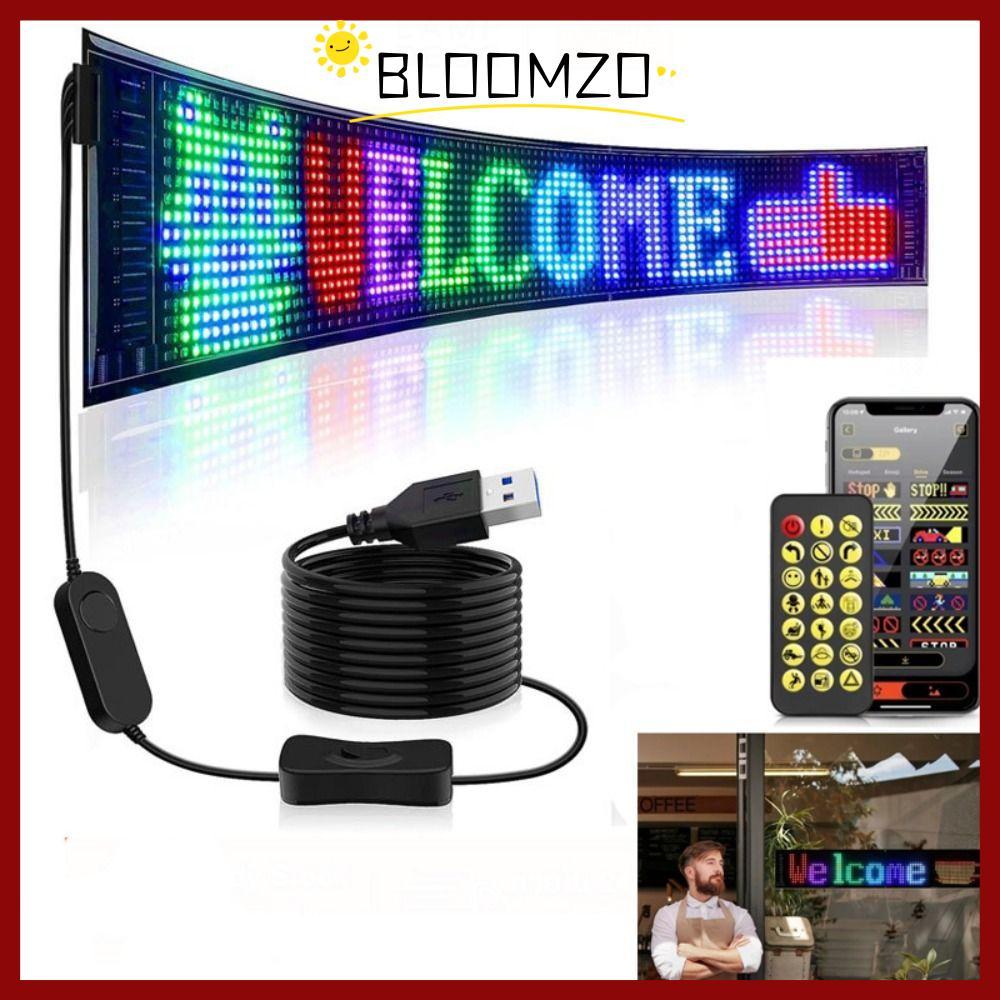 จัดส่งจากประเทศไทย จอแสดงผลโฆษณาBLOOMZO, แผงพิกเซลเมทริกซ์ USB 5V LED ที่มีความยืดหยุ่น, แอดเดรสกันน้ํา DIY เลื่อนกระดานข้อความ