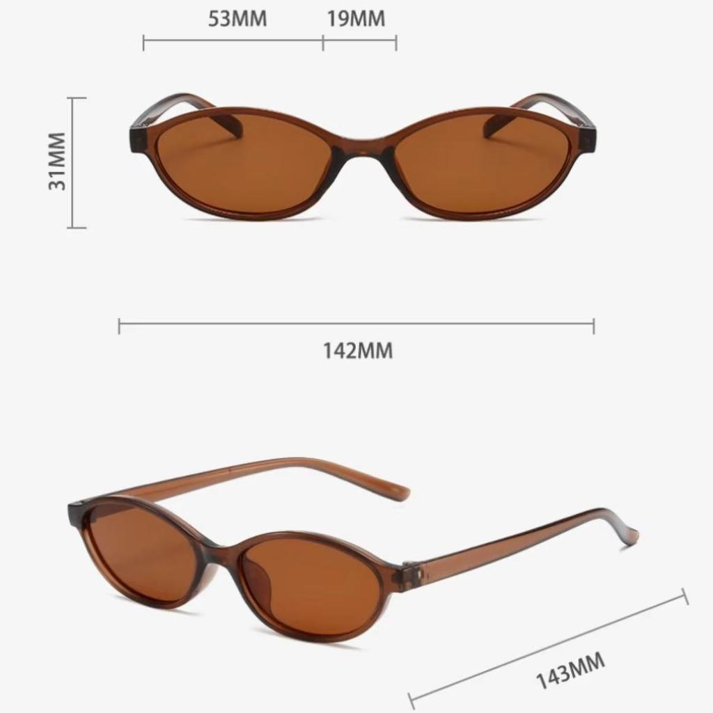 แว่นตากันแดด Y2K แบบรูปไข่ UV400 Protection สไตล์ Retro Korean Hip Pop Punk สำหรับผู้หญิง 2 ชิ้น ราคา ถูกที่สุด ดีลบีเคเค แกลเลอรีภาพที่ 2