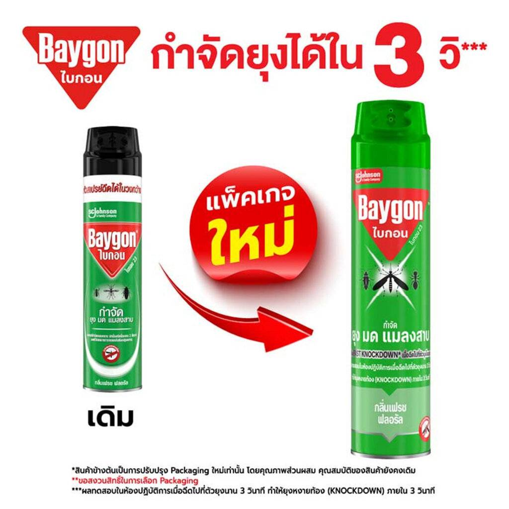 FernnyBaby ไบกอน 600 มล. Baygon ไบก้อน หัวฉีดคู่ ยาฉีดยุง ยาฆ่าแมลง กำจัดยุง มด แมลงสาบ สูตร ไบกอน สีเขียว-เขียว 600 มล. ราคา ถูกที่สุด ดีลบีเคเค แกลเลอรีภาพที่ 7