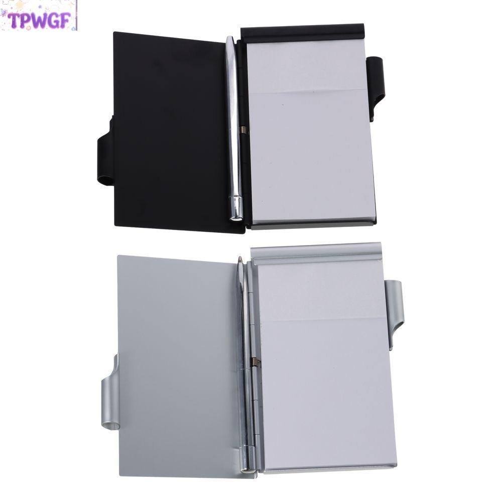 TPWGF Pocket Notebook, Aluminium Metal Mini Notepad, Portable with Pen and Refillable Paper Travel N