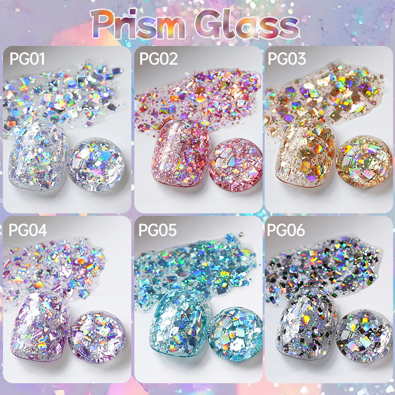 UR SUGAR Prism แก้ว 15ml 6 สี Chunky Glitter เล็บเจล Polish Flash Effect Soak Off UV LED เจลเคลือบเงาเล็บเล็บ ราคา ถูกที่สุด ดีลบีเคเค แกลเลอรีภาพที่ 6