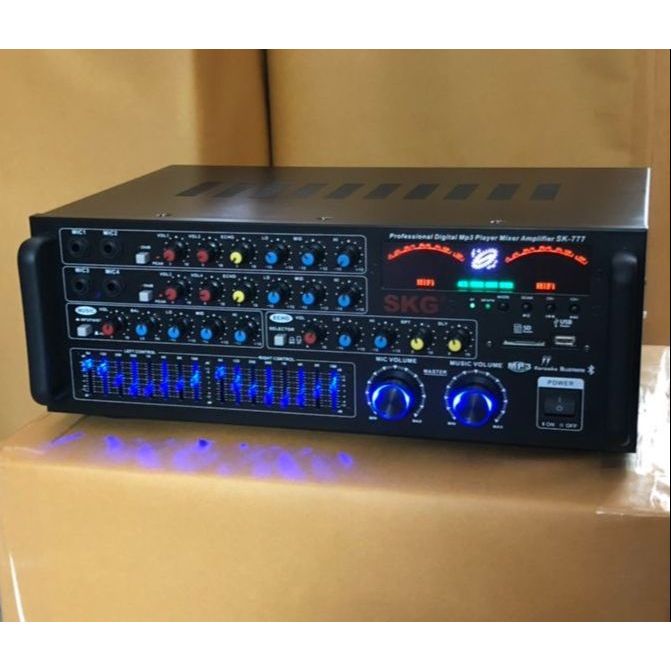 Skskf เครื่องขยายเสียงบลูทูธ MP3 USB SD Card เครื่องขยายเสียง sk777 5000W PM O เครื่องขยายเสียง🚚✔