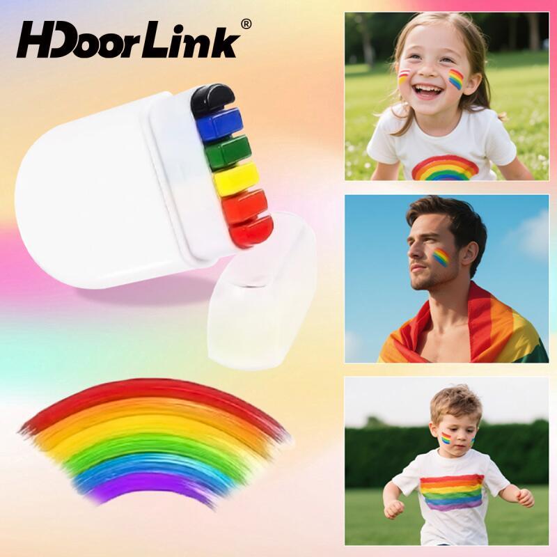 HdoorLink World Cup Body Paint Pen แบบพกพา Face Rainbow Strip Fan Event Face Color