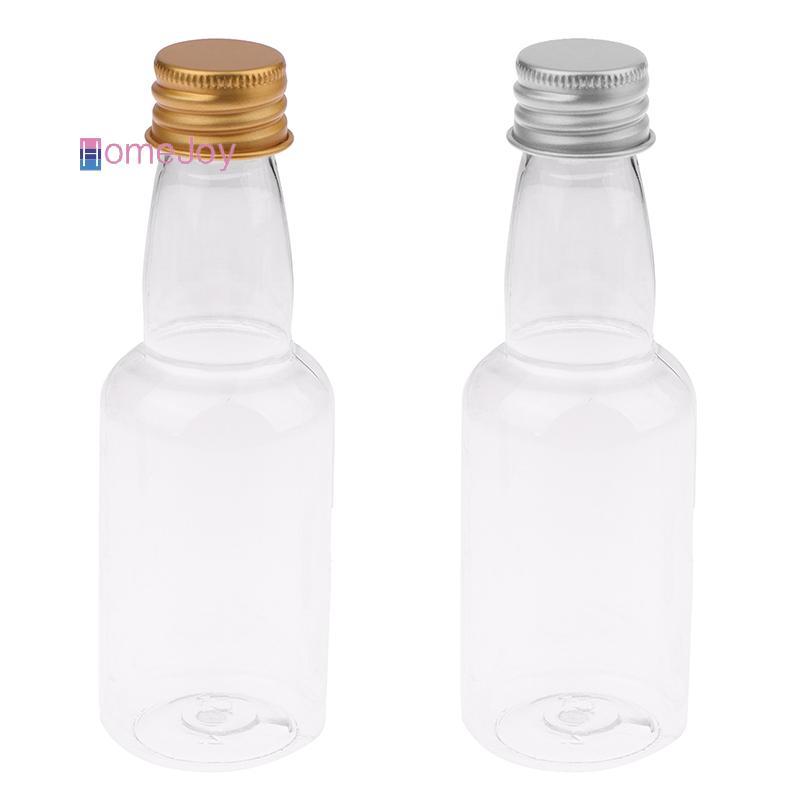 [HomeJoy-t] 10 ชิ้น 50 มิลลิลิตร Mini Clear PET รีฟิลขวดไวน์ขนาดเล็กสําหรับงานแต่งงานขวดเหล้าพร้อมฝาปิดสกรูป้องกันการรั่ว