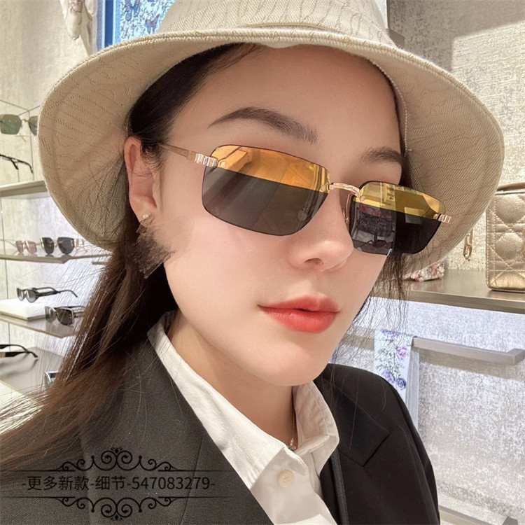 9SQ2 D**R Sunglasses for women, same style as internet celebrities, dual-color lenses, small frame, 