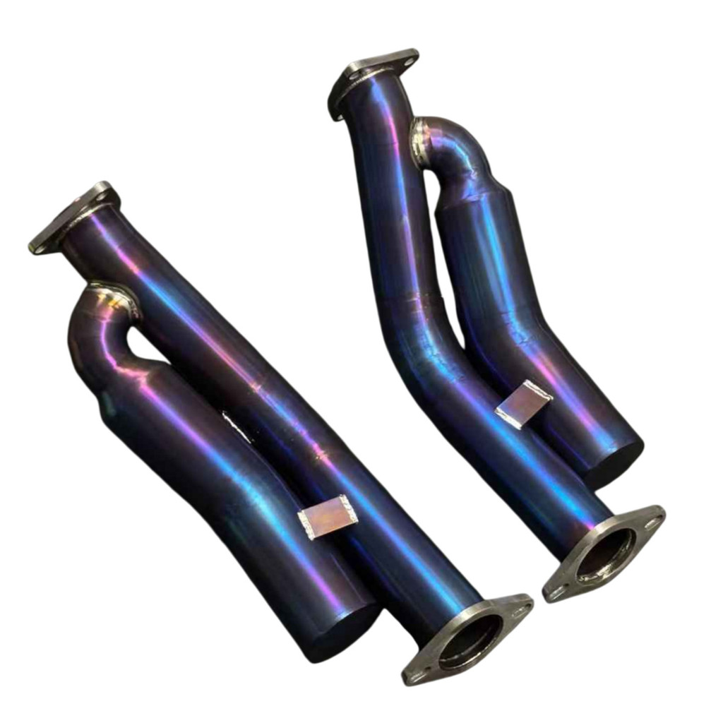 ไทเทเนียมท่อไอเสีย Downpipe สําหรับ Nissan 350Z 370Z Infiniti G35 Q37 Q40 Q60 VQ35DE VQ35HR VQ37VHR 