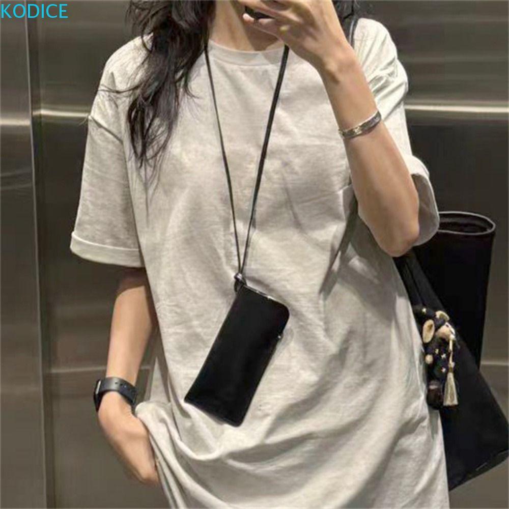 KODICE กระเป๋าแขวนคอน้องมือถือแว่นตา, Multi-function PU Leather Chain, พกพาสะดวกสำหรับแว่นสายตาและแว่นตากันแดดในสไตล์เกาหลีเรโทร